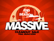 Massive sale design template with balloons carrying shopping bag