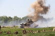 Historical reenactment of WWII in Kiev, Ukraine