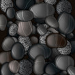 Black pebble stones background, vector Eps10 illustration.