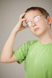 Teenager boy in glasses