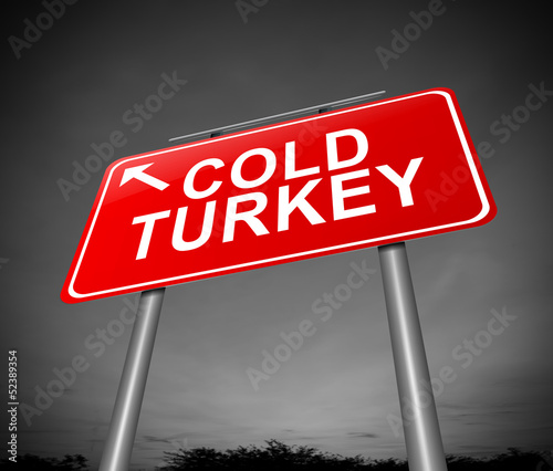 Illustration: Cold turkey concept. Cold turkey concept.