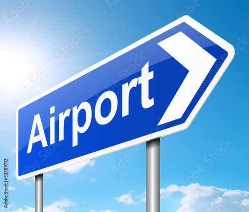 Illustration: Airport sign. Airport sign.