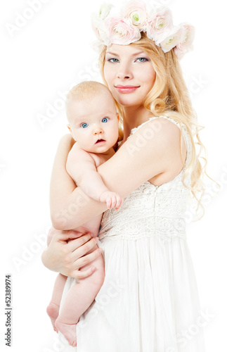 Photo: Young mother hugging baby Young mother hugging baby