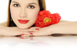 beautiful girl with poppy