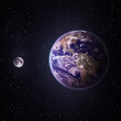 Photo: Moon and Earth. Elements of this image furnished by NASA Moon and Earth. Elements of this image furnished by NASA