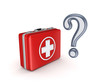 Query mark and medical suitcase.