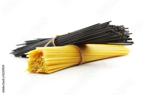Photo: Black and white dry spaghetti Black and white dry spaghetti