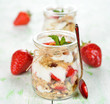 Dessert with yogurt and granola