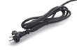 Photo: Black power cable with plug isolated on white Black power cable with plug isolated on white