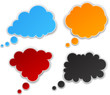 Set of paper color clouds.
