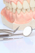 Set of metal medical equipment tools for teeth dental care