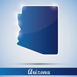 shiny icon in form of Arizona state, USA