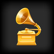 Vektor: Gold gramophone. Vector Gold gramophone. Vector