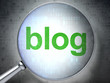 SEO web design concept: Blog with optical glass
