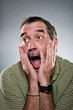 Mature Caucasian Man Elated Surprise Portrait