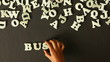 Business Word out of Plastic Letters