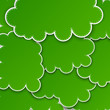 Paper green paper cloud background.