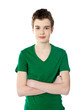 Casual smart boy posing with his arms crossed