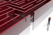 canvas print picture - Maze_02_red