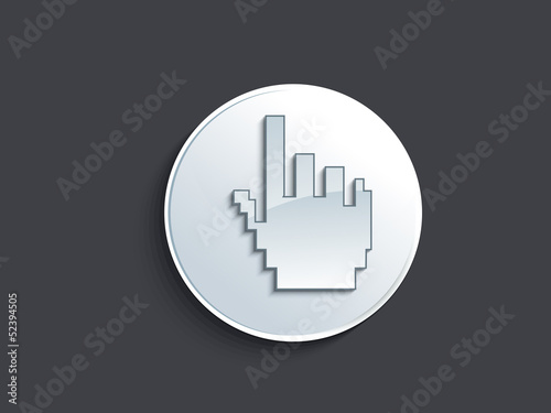 Vector: abstract glossy hand cursor button abstract glossy hand cursor button