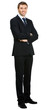 Smiling businessman, over white