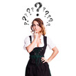 nachdenkliche junge Frau im Dirndl