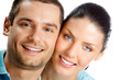 Foto: Portrait of young couple, isolated Portrait of young couple, isolated