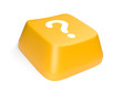 orange computer key with question sign