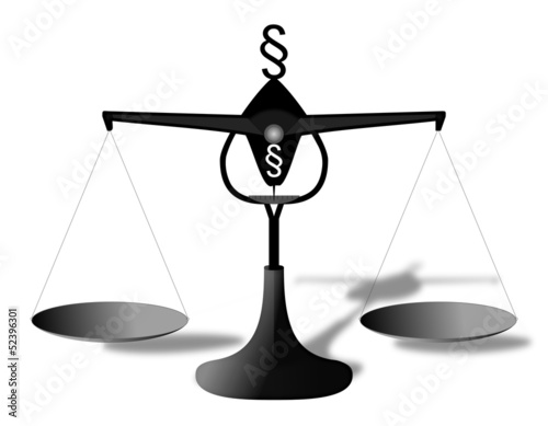 Illustration: Die Waage der Justitia Die Waage der Justitia