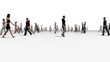 Anonymous crowd version 4 side view men and women