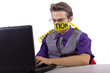 Censorship concept.  Censoring online opinions. 