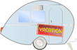 retro caravan, trailer with vacation sign, concept