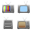 vector retro tv set