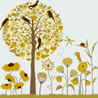 Tree And Flowers