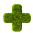 green grass plus signs