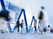 People blurred in motion