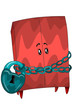 Wardrobe red lock character cartoon style vector illustration