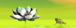 Frog and lotus flower - 3D render