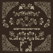 Ornamenti floreali isolati , illustrazione vettoriale.