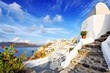 Terrace and stairs at holiday villa in Oia