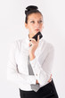 Photo: attractive businesswoman with mobile phone attractive businesswoman with mobile phone