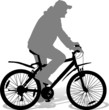 Vector silhouette of the cyclist