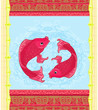 Japanese Koi Fish or Chinese Carp card