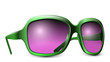 Pink glasses isolated on a white background. Vector illustration