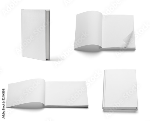 Photo: book notebook textbook white blank paper template book notebook textbook white blank paper template