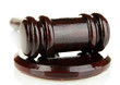 Wooden gavel isolated on white