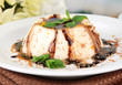 Panna Cotta with chocolate  and caramel sauces,