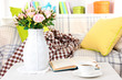 Close up on trendy modern living room