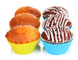 Sweet cupcakes isolated on white