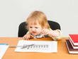 Photo: beautiful business girl analyzing chart beautiful business girl analyzing chart